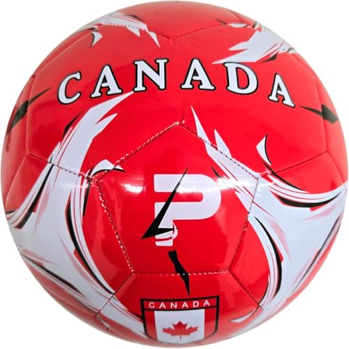 Elite Edition Soccer Ball - Training Soccer Ball – Durable TPU Outdoor Ball – Country Design (USA, Argentina, Brasil, Mexico, Portugal & More) - size: 2, style: CANADA