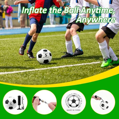 NICEMOVIC Deflated Soccer Balls Size 5 Bulk with Pumps, Operation Christmas Bulk Items for Adults Donation Charity Train Practice Game, Deflated Soccer Balls with Pump Needles Set - size: 24 Pack
