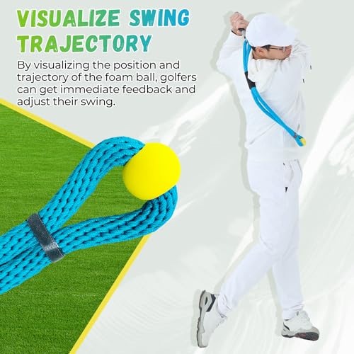 Golf Rope Swing Trainer, Professional Golf Swing Rope Training Aid to Improve Speed, Tempo, Rhythm, Flexibility and Strength, Golf Warm-Up Practice Equipment for Golfers of All Levels - color: Blue-B