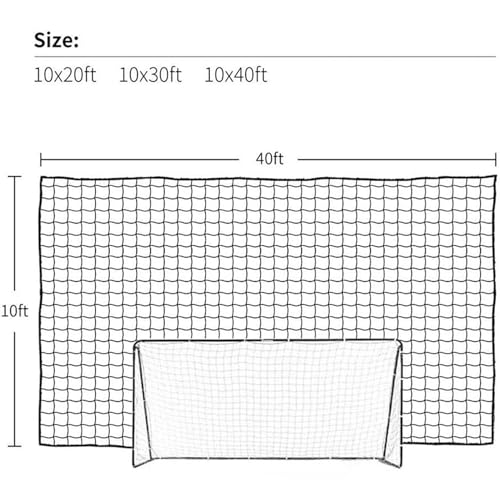 Aoneky Soccer Backstop Net 10x10 ft - Heavy Duty 3mm Polyester Sports Barrier Netting with 4x4 inch Mesh, UV Resistant for Outdoor Training, Football & Multi-Sport Use (7 Size Options) - size: 10x10ft