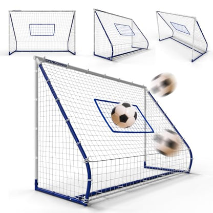 Open Goaaal 3-in-1 Soccer Rebounder Goal - 4 ft x 6 ft - Adjustable Angle Modes for Shooting Drills - Ground-Pass Setup for Passing Practice - High-Angle Rebound Net for Ball Control