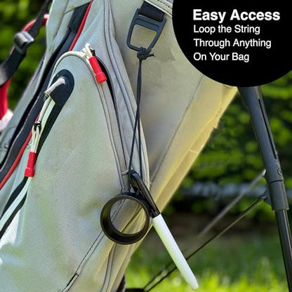 Ball Badge Aim Stripe - 360 Degree Golf Ball Line Marker Kit with Golf Bag Attachment for Perfect Alignment and Precision Putting - color: Black