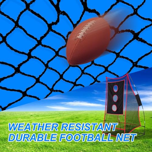 PGL Football Net for Throwing Accuracy - 3x6 ft Kicking Cage with 3-Hole Target Cloth - Heavy Duty Quarterback Training Equipment for Adults and Youth - Portable Backyard Trainer Aid with Carry Bag