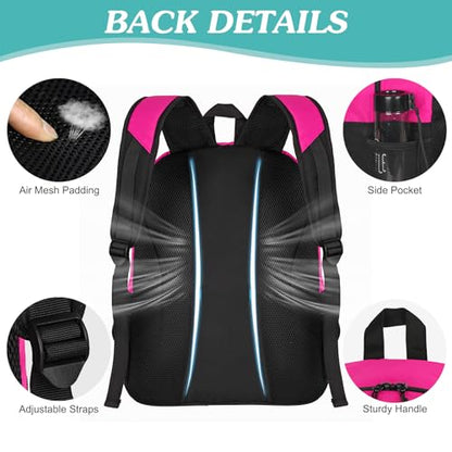 WOLT Soccer Backpack Soccer Bag with Ball Holder & Shoes Compartment, Sport Equipment Bags For Football, Basketball, Volleyball, Gym - color: Pink
