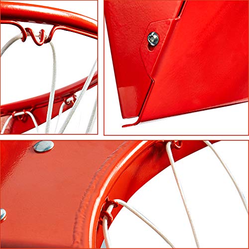 Professional 180º Heavy Duty Breakaway Basketball Rim，18 inch Flex Rim Goal Replacement Fits 5"x5", 5"x4", 4"x3"，5"x3" Hole Pattern Backboard - color: 2-Double spring