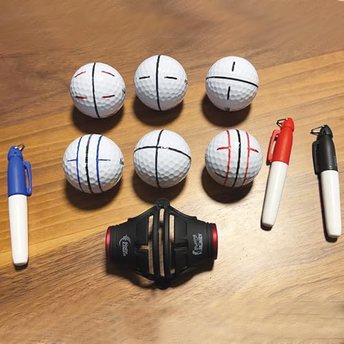 BIRDIE79 360-Degree Golf Ball Marker Alignment Tool Kit with 3-Color Pens and Gift Box.