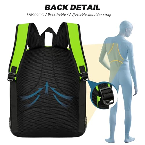 Goloni Soccer Bag, Basketball Bag with Ball Compartment & Shoe Compartment,Large Soccer Backpack for Basketball,Gym，Football - color: green
