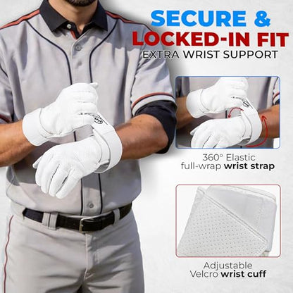 HANDLANDY Baseball Batting Gloves for Men & Women, Breathable Softball Batting Gloves with Long Cuff for Adult