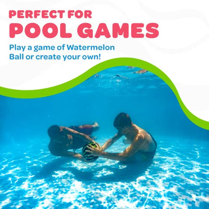 Watermelon Ball – Cool Underwater Pool Toy for Teen Boys, Girls, Men & Women. Great Gifts for Swimming, Diving & Backyard Games. Best for Birthday Presents, Spring Vacation & Summer Family Fun. - size: 9", style: 9" Green