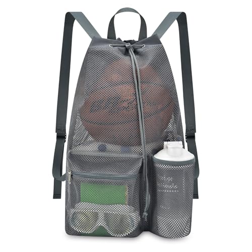 Large Drawstring Backpack for Men Women Athletic Gym Sports Workout Beach Swimming Commuting Travel - color: Grey, style: L: 21"x12.5"x5.5"