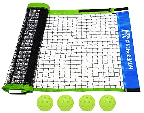 Pickleball Replacement Net 22ft x 3ft for Indoor or Outdoor Fits for Most Free-Standing Pickle Ball Frame Come with 4 Outdoor Pickle Balls (Net Only) - color: Blue and Green