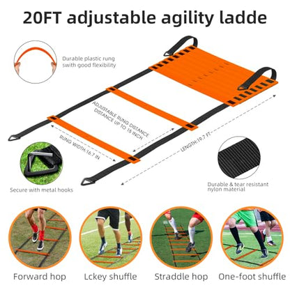Soccer Goal, Soccer Goals for Backyard, 6x4ft Portable Pop Up Soccer Net Set, Soccer Training Equipment with Soccer Ball, Ladder and Cones - color: Orange
