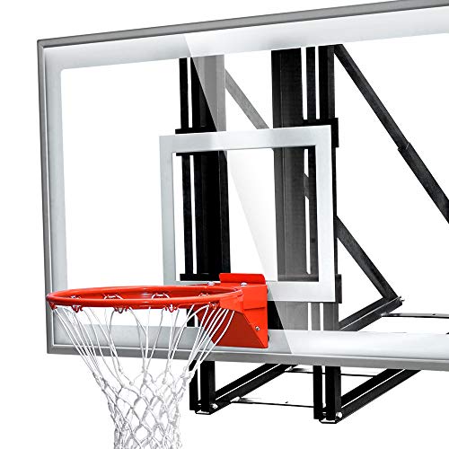 Garage Roof Mounted Basketball Hoop System , 48 / 60 Inch Clear Backboard , Durable Steel Bracket and Heavy Duty Breakaway Rim Combo Fit Most Slanting Roofs - size: 60 inch backboard