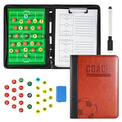 Pure Vie Magnetic Soccer Coaching Tactics Board, Portable Soccer Clipboard for Coaches Soccer Dry Erase Whiteboard Strategy Tactical Blackboard Football Coach Board with Player Markers, Pen and Eraser