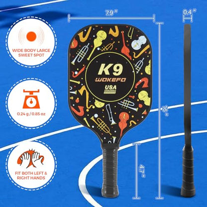 Pickleball Paddles, USAPA Approved Fiberglass Surface Pickleball Set with 2 Paddles and 4 Balls, Pickleball Paddles Set for Men Women with Carring Bag