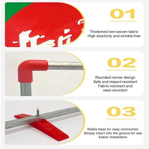 The Movable Ping Pong Ball Baffle,Foldable Table Tennis Baffle - Portable Removable Cloth Divider for Indoor Outdoor Use, Galvanized Steel Frame, Ping Pong Field Surround Block，（6 Pieces） - size: 6 pieces