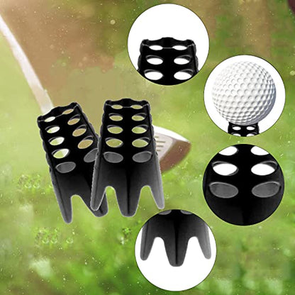 Plastic Golf Tees, 24Pcs Golf Simulator Tees for Home, Outdoor Indoor Golf Tees Simulator Practice Training, Golf Mat Tees for Winter Turf and Driving Range (24pcs Black)