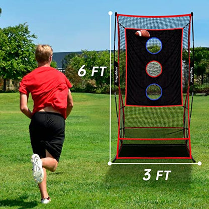 Gagalileo Football Kicking Cage for Quarterback - Passing&Punting Practice in Backyard Park Field Drills with Carrying Bag