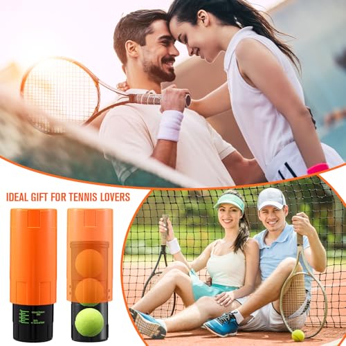 Soulchen Tennis Ball Pressurizer - Tennis Ball Storage Canister Holds 3 Balls Under 14 Psi Pressure, Reusable Stuff for Bounce Retention, Lightweight & Durable - color: Orange