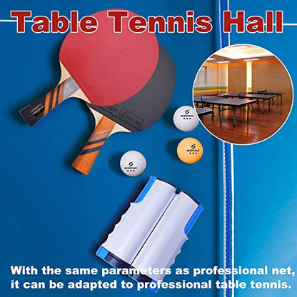 Sportout Retractable Ping Pong Net – 72-Inch Table Tennis Net with Secure Clamps | Portable Design for Universal Table Compatibility - color: Blue