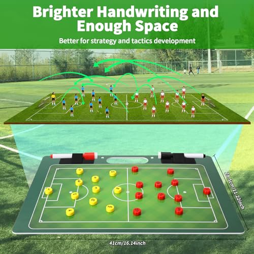 Magnetic Coach Marker Boards, Dry Erase Double-Sided Coach Lineup Clipboard, Coaches Gift, Fit for Basketball, Football, Soccer, Baseball - style: Soccer clipboard for coaches magnetic