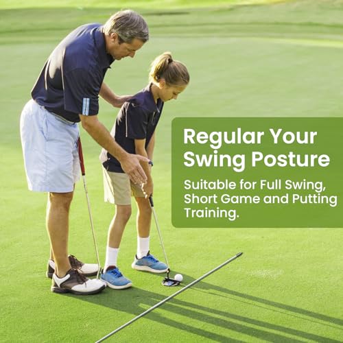 FINGER TEN Golf Alignment Sticks Rods Swing Trainer Tools 43 Inch 3 Pack, Fits in Golf Bag Tour Stickers Practice Training Aid