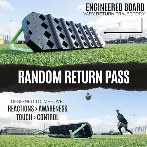 QuickPlay Replay Station 4-in-1 Soccer Rebounder Board - Portable Rebound Board for Backyard - Dual Surface, Dual Angle Soccer Passing Board for Passing & Reaction Skills - Soccer Training Equipment