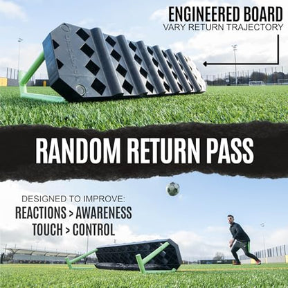 QuickPlay Replay Station 4-in-1 Soccer Rebounder Board - Portable Rebound Board for Backyard - Dual Surface, Dual Angle Soccer Passing Board for Passing & Reaction Skills - Soccer Training Equipment
