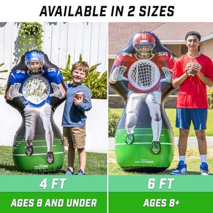 GoSports Football Toss Game for Kids - 4 ft Inflatable Receiver Touchdown Toss Game