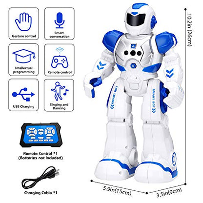 KingsDragon Robots Toy for Kids, RC Gesture Sensing Toy, Interactive Walking Singing Dancing Robot Birthday Presents for Boys Girls Age 6 7 8 9 Years Old