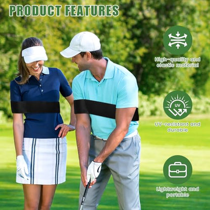 Slider Golf Training Aid, Golf Swing Arm Band for Correct Swing Posture & Maintain Stability, Foldable Elastic Band, Trainer for Left & Right Arm