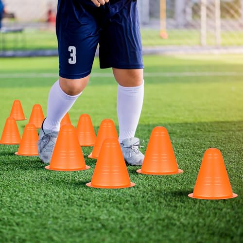Syhood 240 Pcs 3'' Mini Agility Cones for Kids Soccer Cones for Training Construction Basketball Practice Equipment Plastic Field Marker Cone for Roller Skating Outdoor Indoor Sports Activity