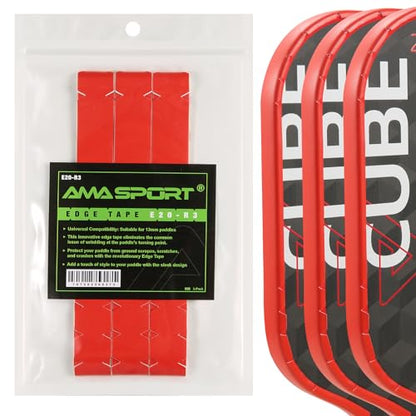 PICKLETECH Pickleball Paddle Protection Tape - Paddle Head Edge Guard - Racket Edge Protection Tape -Fit Perfectly Curved Edge -No Wrinkling - color: Red, size: Width 20mm