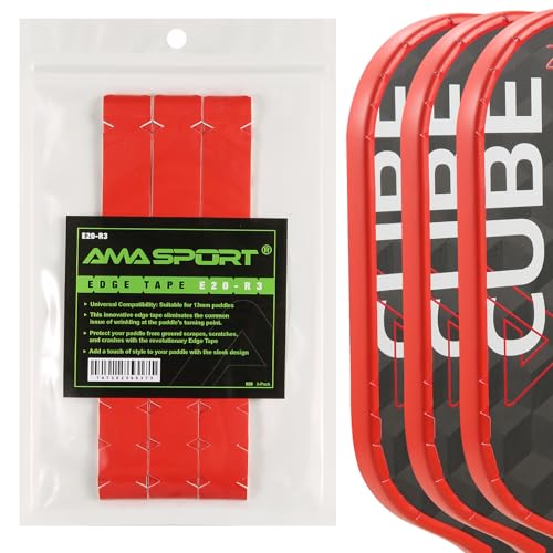 PICKLETECH Pickleball Paddle Protection Tape - Paddle Head Edge Guard - Racket Edge Protection Tape -Fit Perfectly Curved Edge -No Wrinkling - color: Red, size: Width 20mm