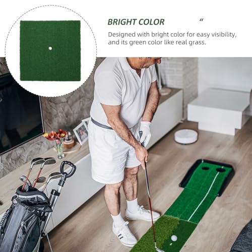 Indoor Golf Practice Mat Portable Swing Training Pad Artificial Turf Hitting Mat for Beginners and Professionals 11.81X11.81 Inches