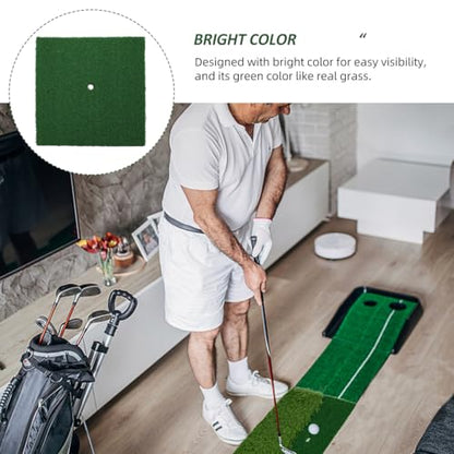Indoor Golf Practice Mat Portable Swing Training Pad Artificial Turf Hitting Mat for Beginners and Professionals 11.81X11.81 Inches