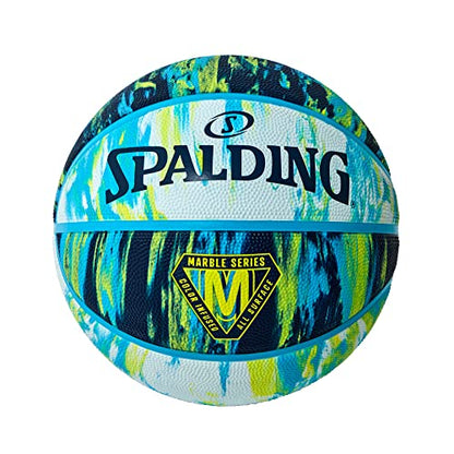 Spalding Basketball Basic No. 7 Rubber Marble - color: Blue × Yellow
