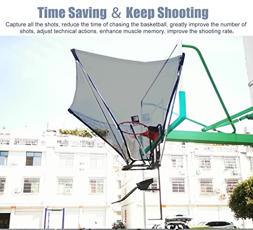 Basketball Hoop Returner Shot Return Apparatus Portable Shooting Trainer Time Saving Attachment with Bag Reboun