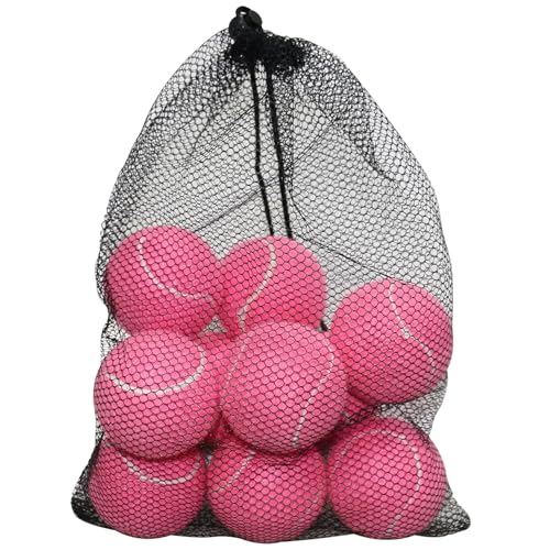URBEST Tennis Ball, 10PCS Training Tennis Balls, Comes with a Net Bag for Easy Carrying, Beginner Training Tennis Balls, Pet Dog Exercise Ball - color: Pink