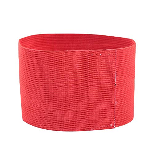 12.2x2.6 in Bright Colors Player Bands, Lightweight Portable Good Texture Captain Arm Bands, Elastic Nylon Hook&Loop for Youth for Adult(red)
