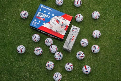 TaylorMade SpeedSoft Golf Balls, Maximum Distance with Ultra-Soft Feel, Perfect for Off The Tee and Around The Green - color: USA, style: 2025