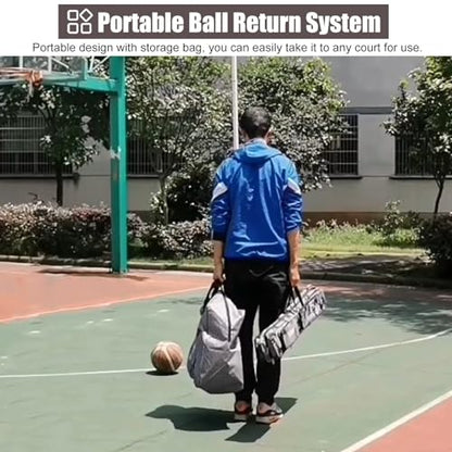 Basketball Shooting Machine Basketball Rebounder Net Return System, Adjustment Basketball Ball Return Attachment, Portable Basketball Shot Trainer, Indoor Outdoor Hoop Use