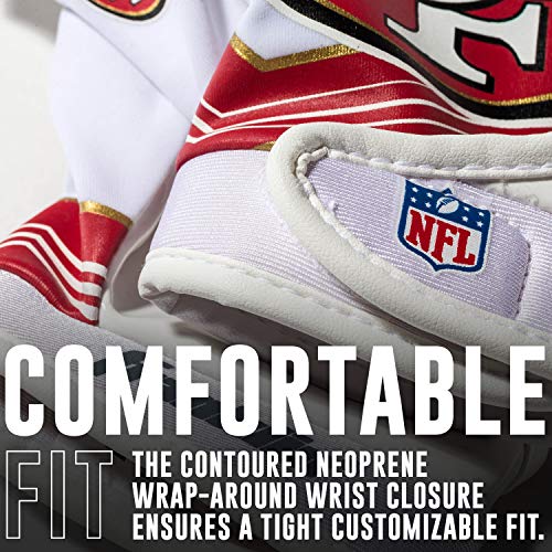Franklin Sports Youth NFL Football Receiver Gloves - Kids Football Gloves Pair - NFL Team Logos and Silicone Palm