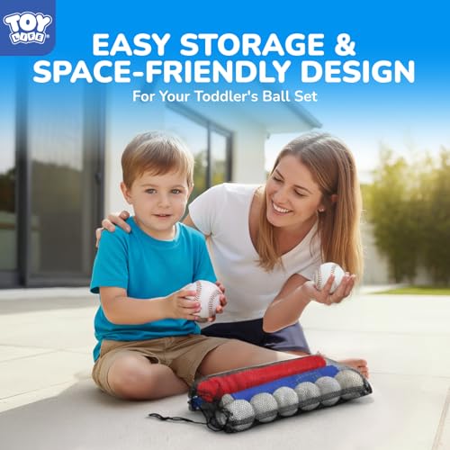 TOY Life T-Ball Set for Toddlers Ages 3-5 – Kids Baseball Set with Bat, Tee and 6 Balls – Outside Toys & Birthday Gift for 3, 4, 5, 6, 7, 8 Year Old Boys - size: Tee & Bat