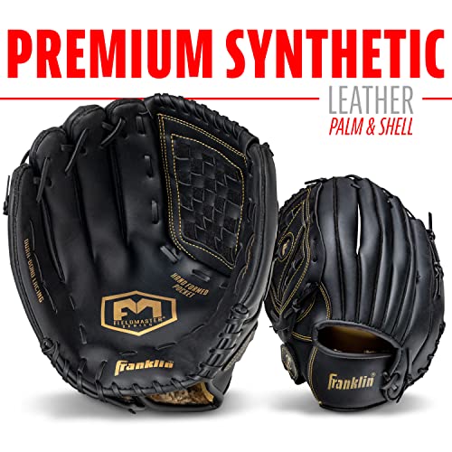 Franklin Sports Field Master Baseball + Softball Glove - Field Master Adult + Youth Baseball + Softball Mitt - Men's + Women's Gloves - Right Hand Throw
