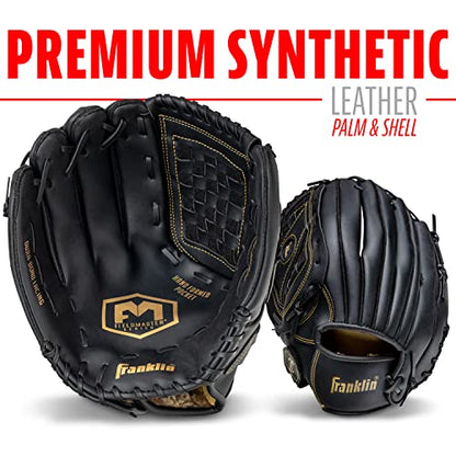 Franklin Sports Field Master Baseball + Softball Glove - Field Master Adult + Youth Baseball + Softball Mitt - Men's + Women's Gloves - Right Hand Throw