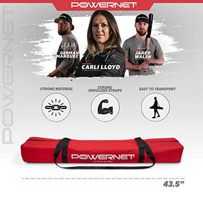 PowerNet 7x7 FT Baseball & Softball Net Replacement Parts, Replace 7x7 FT Frame, Net Only or Carry Bag, Metal Frame and Fiberglass Poles, Durable Nets & Bags Available in Team Colors - color: Red, style: Replacement Bag