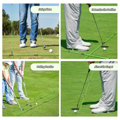 flintronic Golf Alignment Stick, Golf Practice Training Aid, Collapsible Golf Practice Rods for Aiming, Putting, Full Swing, Posture Corrector, with Clear Tube Case