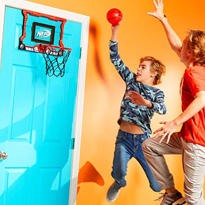 NERF Basketball Hoop Set - Pro Hoop Mini Hoop Set with Mini NERF Basketball - Steel Rim Great for Dunking - color: Red Standard, size: 18" x 12"
