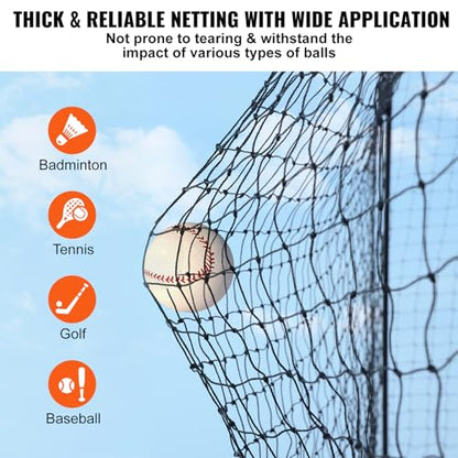 VEVOR Baseball Batting Cage,Professional Softball Baseball Batting Hitting Training Net,Heavy Duty Enclosed PE Practice Portable Pitching Cage Net with Door&Carry Bag,for Backyard,Field,Indoor&Outdoor